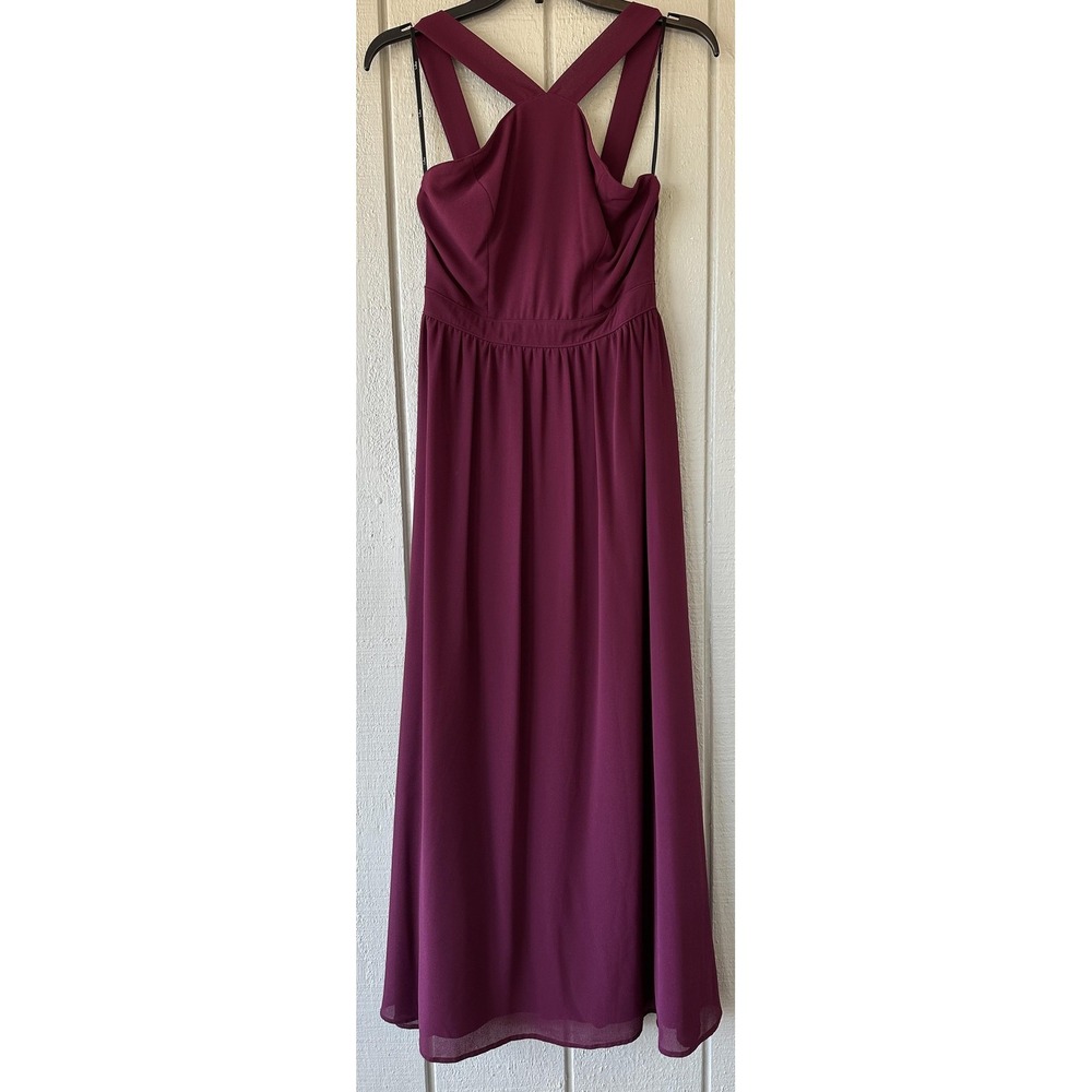 Lulus Dress Womens Small Purple Chiffon Maxi‎ Fit & Flare Sweetheart Strappy